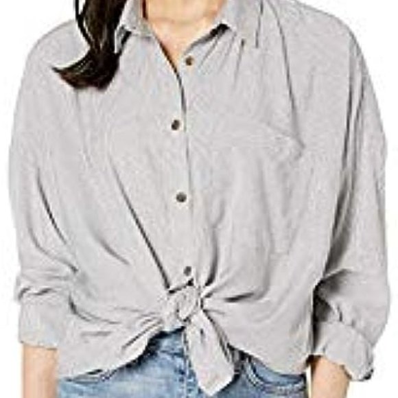 RVCA‎ Women's Charlie Black & White Stripe Button Down Shirt Sz S - EUC - Picture 1 of 7